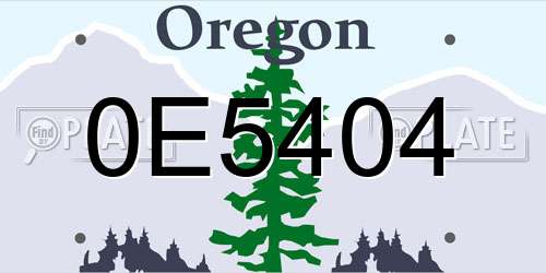 0E5404 Oregon License Plate