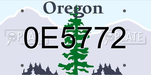 0E5772 Oregon License Plate
