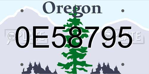 0E58795 Oregon License Plate