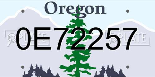0E72257 Oregon License Plate