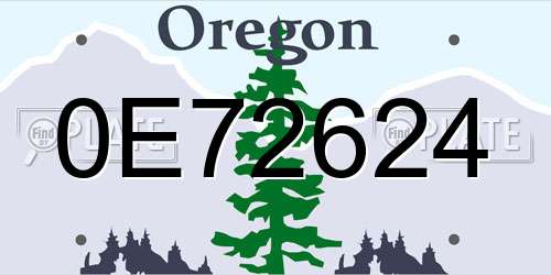 0E72624 Oregon License Plate