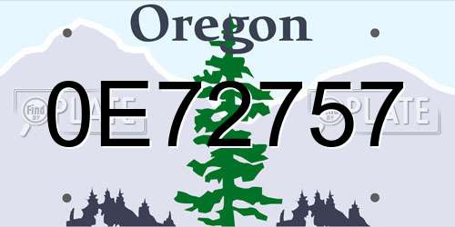 0E72757 Oregon License Plate
