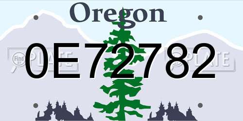 0E72782 Oregon License Plate