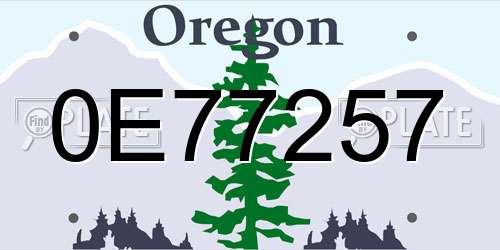 0E77257 Oregon License Plate
