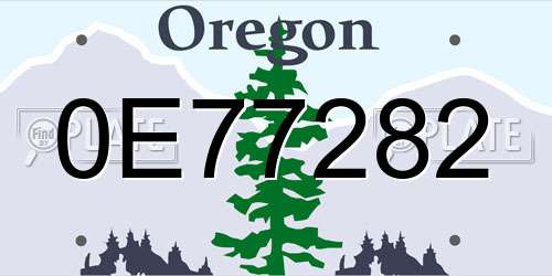 0E77282 Oregon License Plate