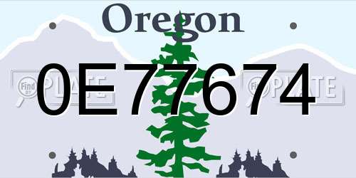0E77674 Oregon License Plate
