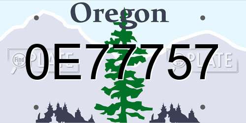 0E77757 Oregon License Plate
