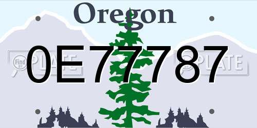 0E77787 Oregon License Plate