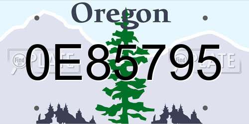 0E85795 Oregon License Plate
