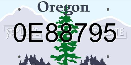 0E88795 Oregon License Plate