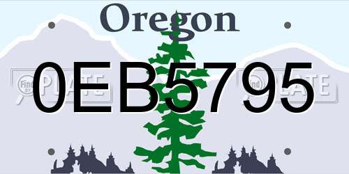 0EB5795 Oregon License Plate