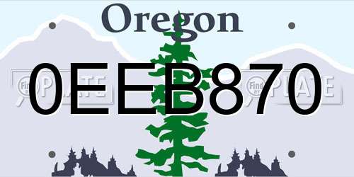 0EEB870 Oregon License Plate