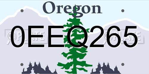 0EEQ265 Oregon License Plate