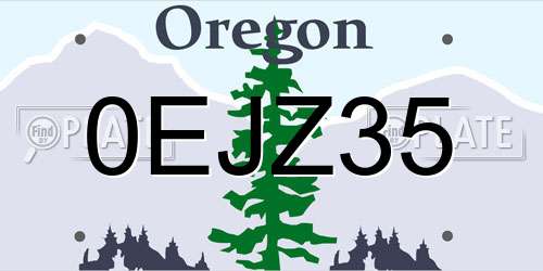 0EJZ35 Oregon License Plate