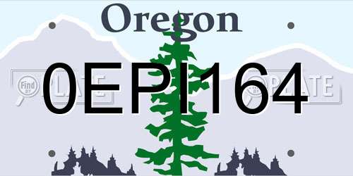 0EPI164 Oregon License Plate