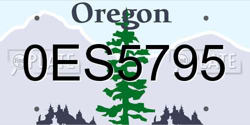 0ES5795 Oregon License Plate