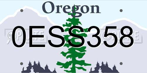 0ESS358 Oregon License Plate