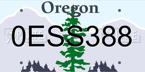 0ESS388 Oregon License Plate