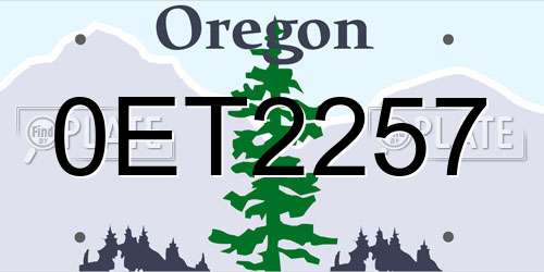 0ET2257 Oregon License Plate