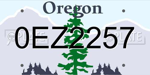 0EZ2257 Oregon License Plate