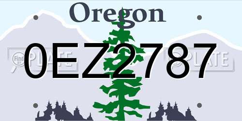 0EZ2787 Oregon License Plate