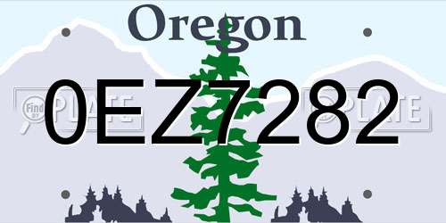 0EZ7282 Oregon License Plate