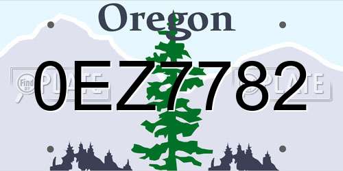 0EZ7782 Oregon License Plate
