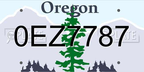 0EZ7787 Oregon License Plate