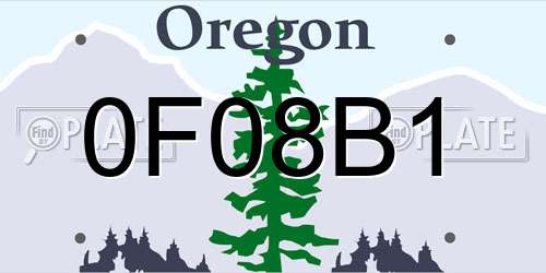 0F08B1 Oregon License Plate