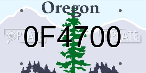 0F4700 Oregon License Plate