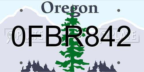 0FBR842 Oregon License Plate