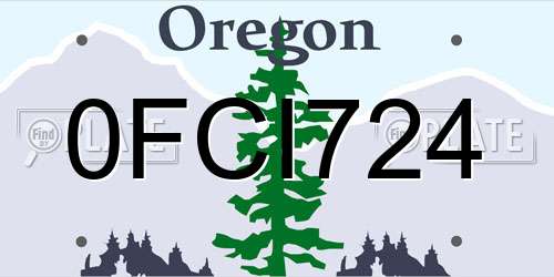 0FCI724 Oregon License Plate