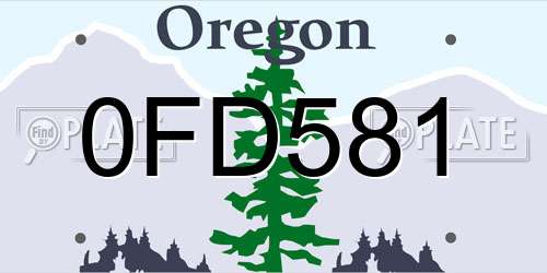 0FD581 Oregon License Plate