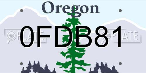 0FDB81 Oregon License Plate