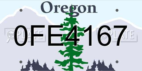 0FE4167 Oregon License Plate