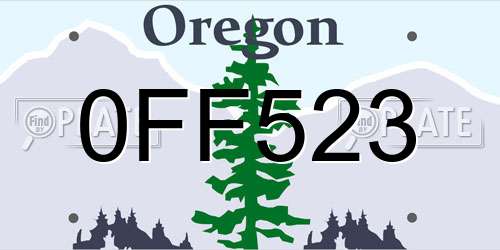 0FF523 Oregon License Plate