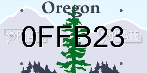 0FFB23 Oregon License Plate