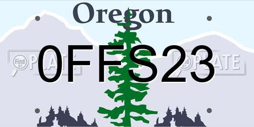 0FFS23 Oregon License Plate