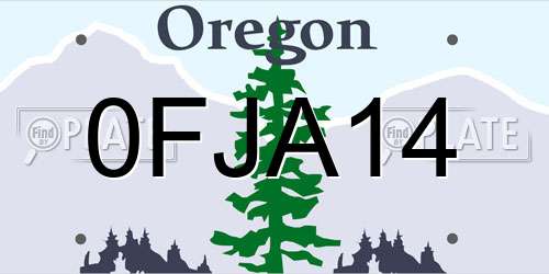 0FJA14 Oregon License Plate