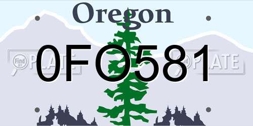 0FO581 Oregon License Plate