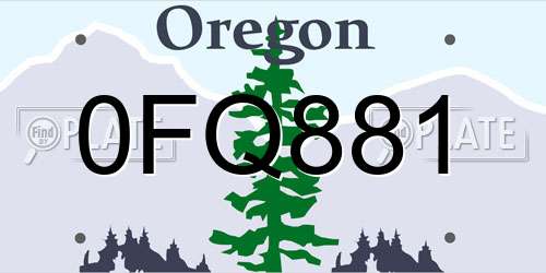 0FQ881 Oregon License Plate