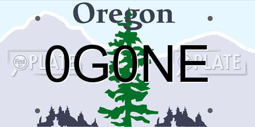 0G0NE Oregon License Plate