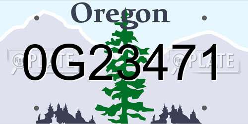 0G23471 Oregon License Plate