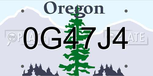 0G47J4 Oregon License Plate