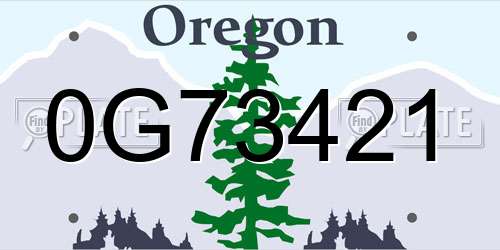 0G73421 Oregon License Plate