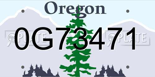 0G73471 Oregon License Plate