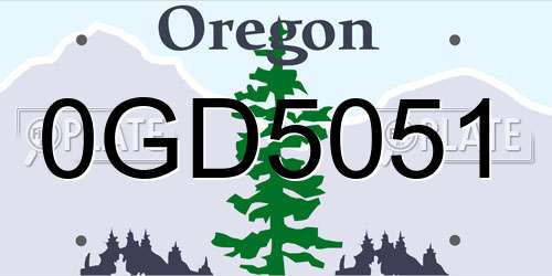 0GD5051 Oregon License Plate