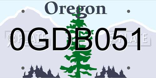 0GDB051 Oregon License Plate