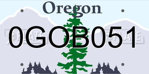 0GOB051 Oregon License Plate