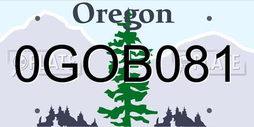 0GOB081 Oregon License Plate